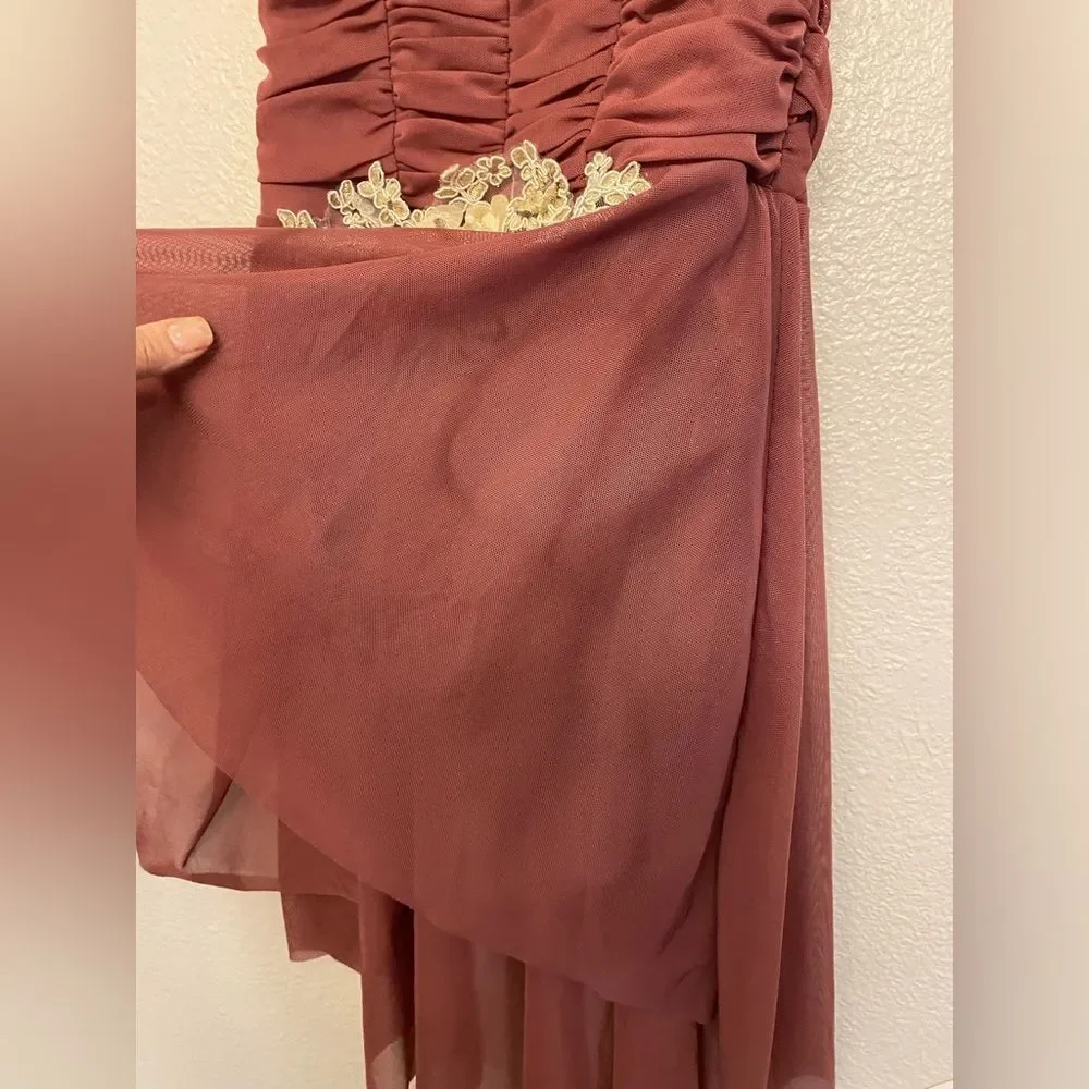 Weissman Dance costume red mauve dress beaded Touching Heaven 13434 MC child